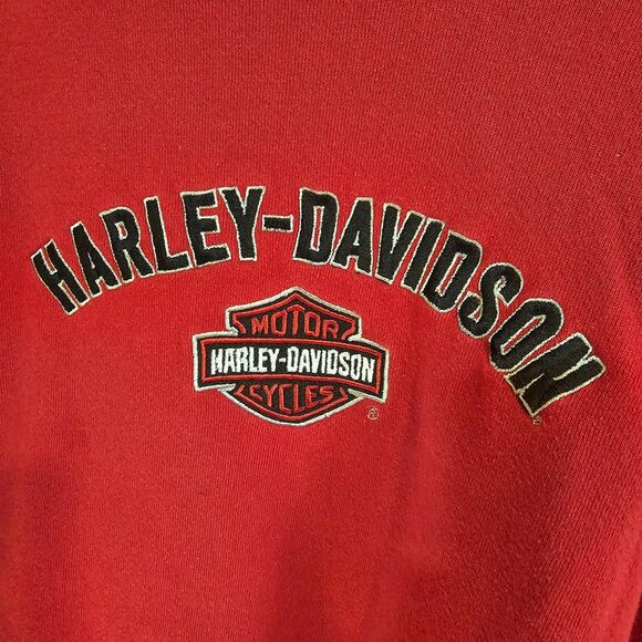 Harley-Davidson Red Pullover Sweatshirt Men Size XL Embroidered Blue Springs MO - Picture 6 of 10